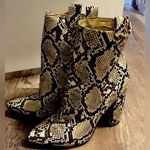 Snakeskin Booties